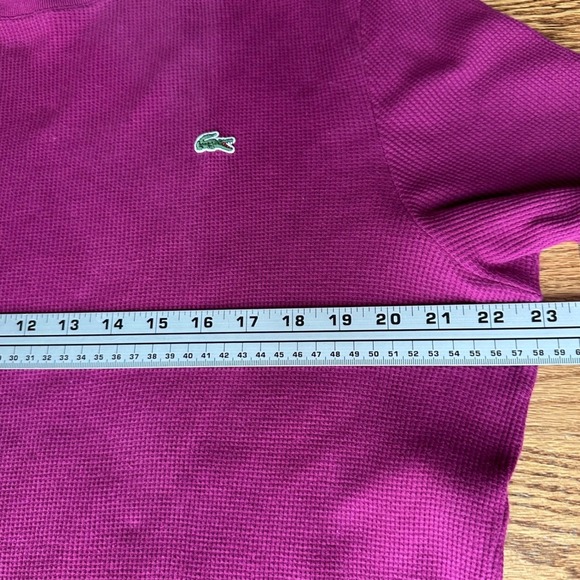 Lacoste Waffle Knit Thermal Shirt Mens 6 XL Purple Long Sleeve Cotton  Basic - Picture 5 of 8